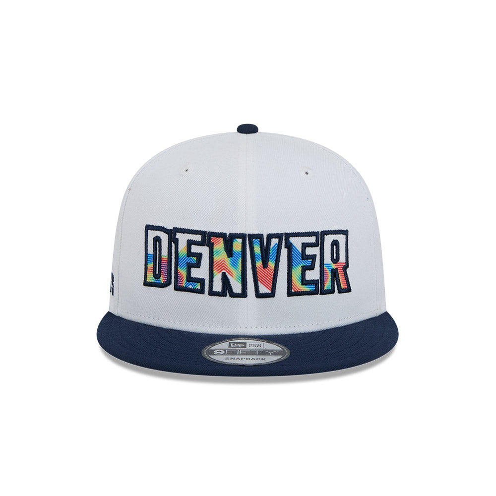 Denver Nuggets Hat - NBA 2024-2025 City Edition White Navy 9Fifty Snapback Cap - New Era